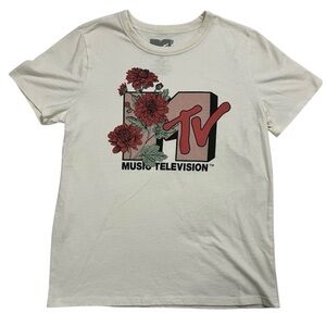 MTV Graphic Short Sleeve Tee - Medium, Off-White